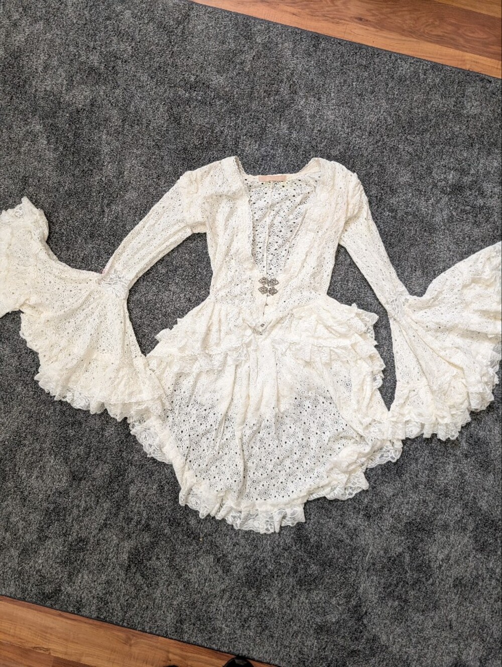 O.A.K Handmade Edwardian Lace Halloween Costume Blouse + Bustle Petticoat SZ SM - Picture 9 of 16